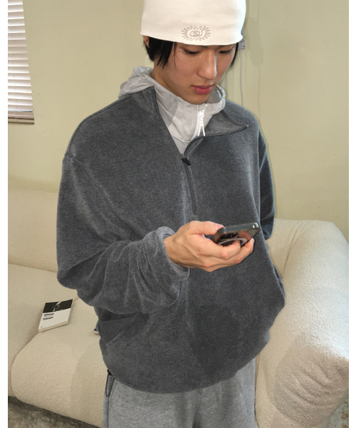 INTEMPOMOOD(インテンポムード)の「ポーラフリースハーフジップ_フォグブルー(その他アウター・メンズ・ダークブルー・LARGE/MEDIUM)」の10枚目の写真