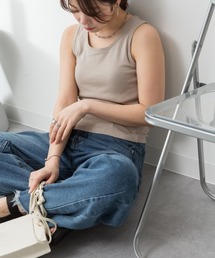 M-4L カップ付き コットンフライス タンクトップ 夏服
