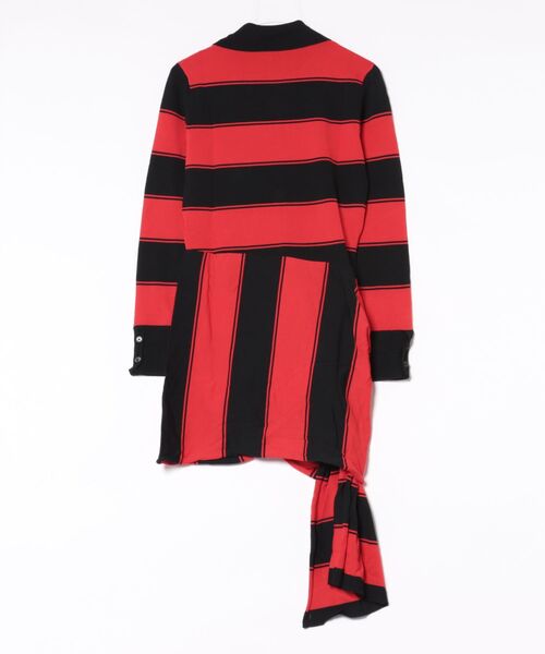 Desigual（デシグアル）の「【Desigual × Nicki Nicole】ボーダー×サイドリボン ポロニットワンピース（ワンピース・レディース・レッド・S/L/XL/M/XS）」の3枚目の写真