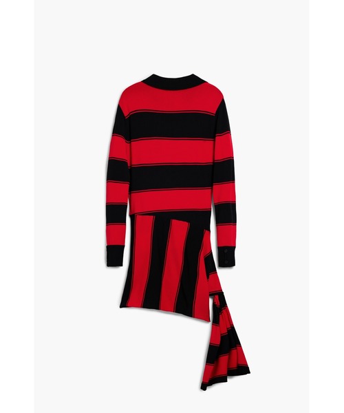 Desigual（デシグアル）の「【Desigual × Nicki Nicole】ボーダー×サイドリボン ポロニットワンピース（ワンピース・レディース・レッド・S/L/XL/M/XS）」の2枚目の写真