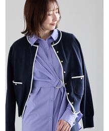 Te chichi（テチチ）の「ポケット付きクルーネックカーディガン（カーディガン/ボレロ）」