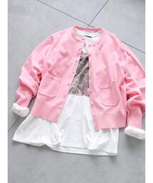 Te chichi（テチチ）の「ポケット付きクルーネックカーディガン（カーディガン/ボレロ）」