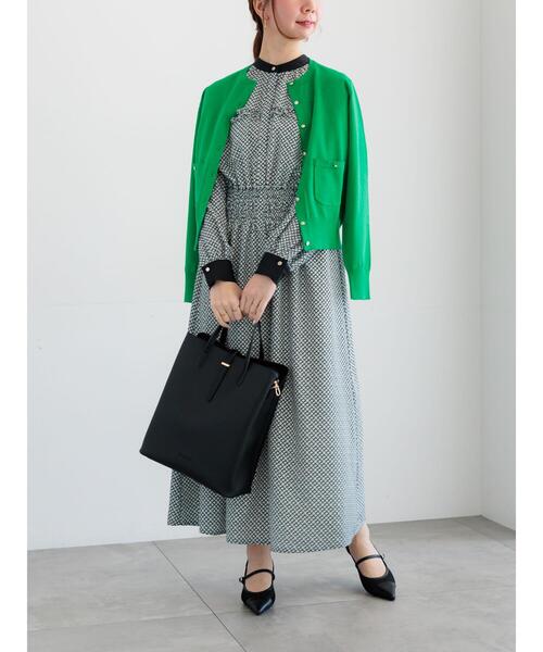 Te chichi（テチチ）の「ポケット付きクルーネックカーディガン（カーディガン/ボレロ・レディース・ネイビー/ピンク/グリーン/オフホワイト・F）」の5枚目の写真