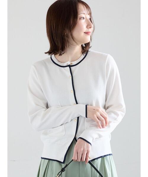 Te chichi（テチチ）の「ポケット付きクルーネックカーディガン（カーディガン/ボレロ・レディース・ネイビー/ピンク/グリーン/オフホワイト・F）」の13枚目の写真