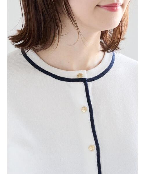 Te chichi（テチチ）の「ポケット付きクルーネックカーディガン（カーディガン/ボレロ・レディース・ネイビー/ピンク/グリーン/オフホワイト・F）」の16枚目の写真