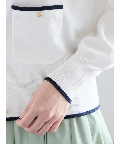 Te chichi（テチチ）の「ポケット付きクルーネックカーディガン（カーディガン/ボレロ・レディース・ネイビー/ピンク/グリーン/オフホワイト・F）」の19枚目の写真