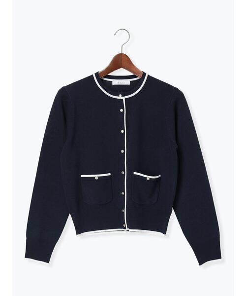 Te chichi（テチチ）の「ポケット付きクルーネックカーディガン（カーディガン/ボレロ・レディース・ネイビー/ピンク/グリーン/オフホワイト・F）」の21枚目の写真