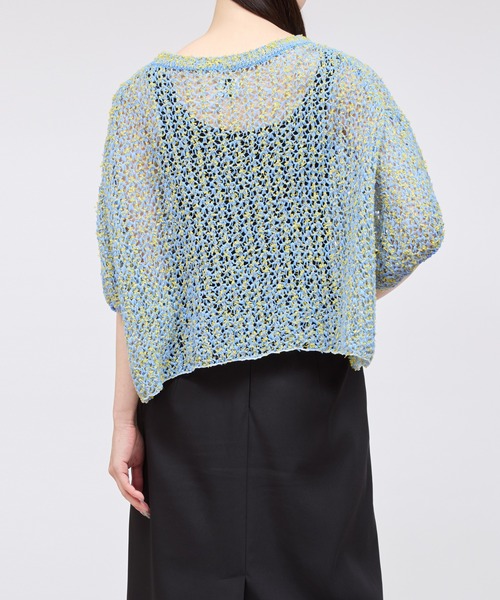 yuumiARIA（ユウミアリア）の「MESH KNIT（ニット/セーター・レディース・グレー/サックスブルー・FREE）」の3枚目の写真
