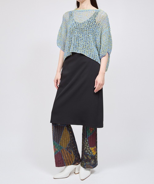 yuumiARIA（ユウミアリア）の「MESH KNIT（ニット/セーター・レディース・グレー/サックスブルー・FREE）」の4枚目の写真