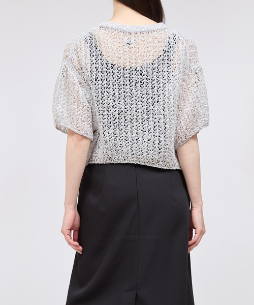 yuumiARIA（ユウミアリア）の「MESH KNIT（ニット/セーター・レディース・グレー/サックスブルー・FREE）」の6枚目の写真