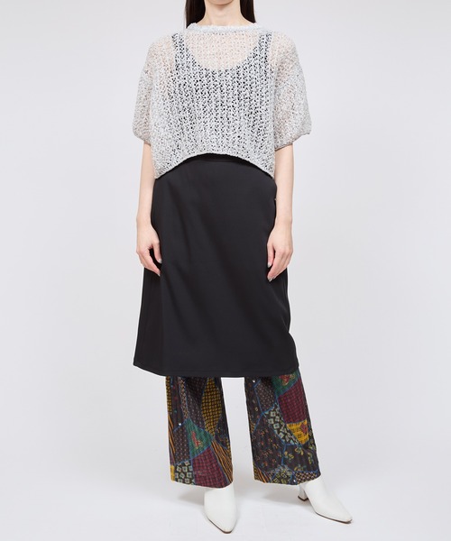 yuumiARIA（ユウミアリア）の「MESH KNIT（ニット/セーター・レディース・グレー/サックスブルー・FREE）」の7枚目の写真