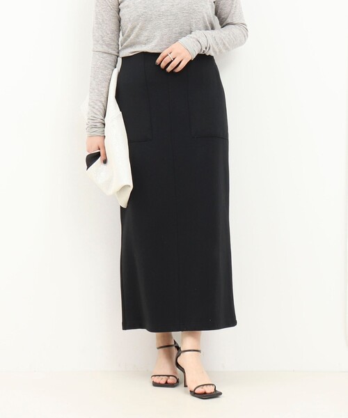 MICO COULIER（ミコクリエ）の「リブナロースカート（スカート・レディース・カーキ/ブラック・38/36）」の2枚目の写真