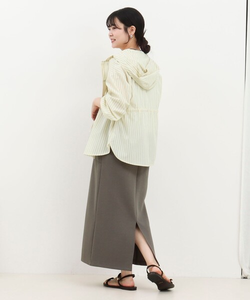 MICO COULIER（ミコクリエ）の「リブナロースカート（スカート・レディース・カーキ/ブラック・38/36）」の6枚目の写真