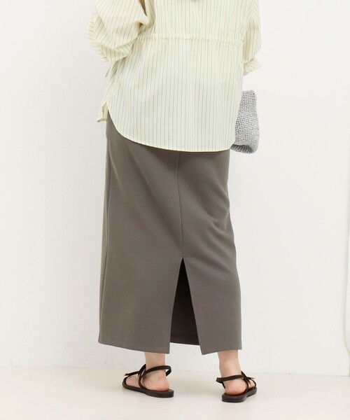 MICO COULIER（ミコクリエ）の「リブナロースカート（スカート・レディース・カーキ/ブラック・38/36）」の8枚目の写真