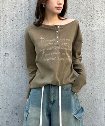 3.3 Field Trip  | 3.3 Field Trip／クロスロゴオフショルヘンリーネックロングスリーブ(Tシャツ/カットソー)