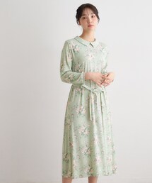 【洗える/ジャージ素材/同柄アイテムあり】サトクリフ チューリップス柄ワンピース