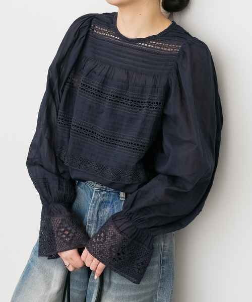 ne Quittez pas / ヌキテパ 別注Pintuck & Lace Blouse*（シャツ