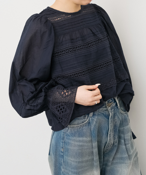 ne Quittez pas / ヌキテパ 別注Pintuck & Lace Blouse*（シャツ