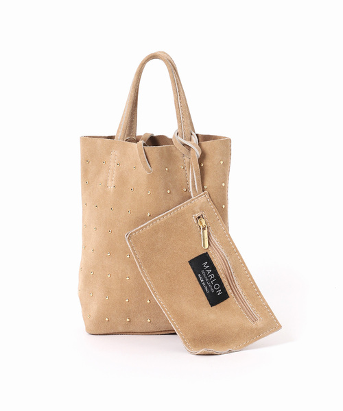MARLON FIRENZE（マーロンフィレンツェ）の「【MARLON FIRENZE/マルロン】SHOPPER MINI STUDS SUEDE（トートバッグ・レディース・ベージュ・FREE）」の8枚目の写真