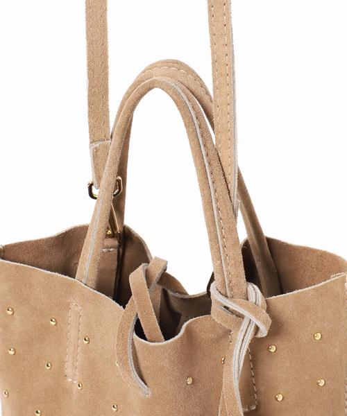 MARLON FIRENZE（マーロンフィレンツェ）の「【MARLON FIRENZE/マルロン】SHOPPER MINI STUDS SUEDE（トートバッグ・レディース・ベージュ・FREE）」の11枚目の写真