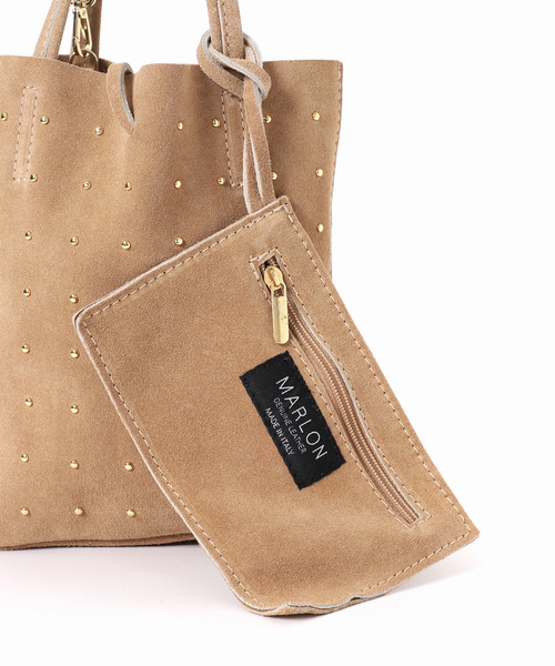 MARLON FIRENZE（マーロンフィレンツェ）の「【MARLON FIRENZE/マルロン】SHOPPER MINI STUDS SUEDE（トートバッグ・レディース・ベージュ・FREE）」の12枚目の写真