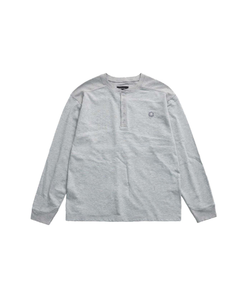 999HUMANITY(999ヒューマニティ)の「エブリデイ ヘンリーネック ロングスリーブTシャツ (ライトグレー)(Tシャツ/カットソー・レディース・その他・1(S)/2(M)/3(L))」の1枚目の写真