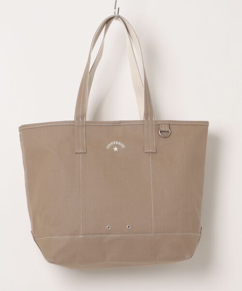 CONVERSE(コンバース)の「CONVERSE/コンバース CV AS CANVAS TOTE BAG M(トートバッグ・レディース・ライトブラウン/オフホワイト/ブラック/カーキ/ベージュ/ネイビー/杢グレー/レッド・ONE SIZE)」の5枚目の写真