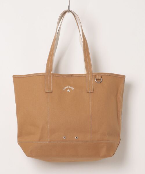 CONVERSE(コンバース)の「CONVERSE/コンバース CV AS CANVAS TOTE BAG M(トートバッグ・レディース・ライトブラウン/オフホワイト/ブラック/カーキ/ベージュ/ネイビー/杢グレー/レッド・ONE SIZE)」の4枚目の写真