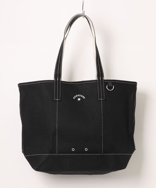 CONVERSE(コンバース)の「CONVERSE/コンバース CV AS CANVAS TOTE BAG M(トートバッグ・レディース・ライトブラウン/オフホワイト/ブラック/カーキ/ベージュ/ネイビー/杢グレー/レッド・ONE SIZE)」の2枚目の写真