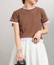 nenom（ネノム）の「[nenom ネノム] 配色 シア―コンパクトTシャツ（Tシャツ/カットソー）」