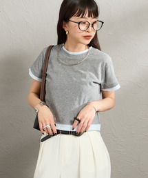 nenom（ネノム）の「【WEB先行予約】[nenom ネノム] 配色 シア―コンパクトTシャツ（Tシャツ/カットソー）」