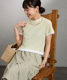 nenom（ネノム）の「[nenom ネノム] 配色 シア―コンパクトTシャツ（Tシャツ/カットソー）」