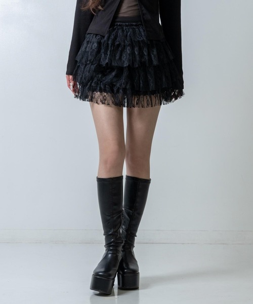 ANAP(アナップ)の「インパン付 フリルスカート(スカート・レディース・ホワイト/ブラック・F)」の7枚目の写真