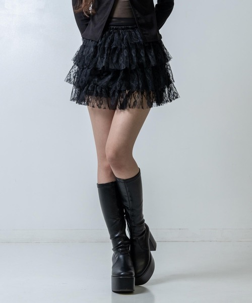 ANAP(アナップ)の「インパン付 フリルスカート(スカート・レディース・ホワイト/ブラック・F)」の8枚目の写真