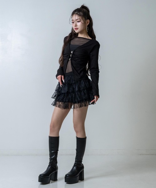 ANAP(アナップ)の「インパン付 フリルスカート(スカート・レディース・ホワイト/ブラック・F)」の11枚目の写真