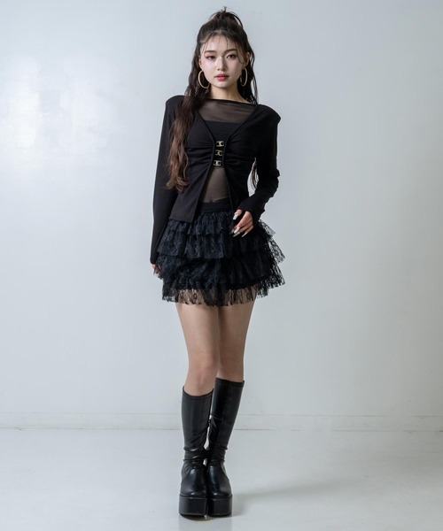 ANAP(アナップ)の「インパン付 フリルスカート(スカート・レディース・ホワイト/ブラック・F)」の12枚目の写真