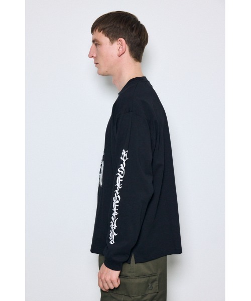AZUL by moussy(アズールバイマウジー)の「袖ロゴ長袖Tシャツ(Tシャツ/カットソー・メンズ・杢グレー/ブラック/ホワイト・MEDIUM/LARGE)」の6枚目の写真