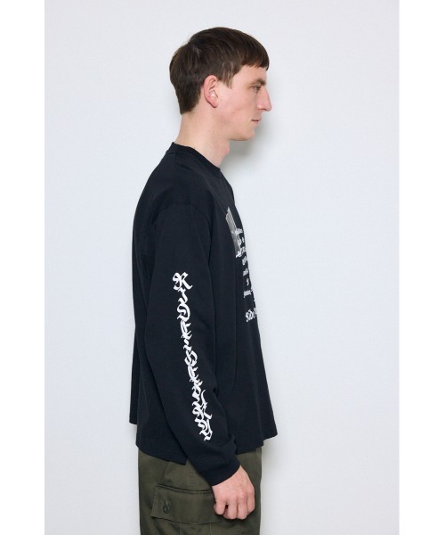 AZUL by moussy(アズールバイマウジー)の「袖ロゴ長袖Tシャツ(Tシャツ/カットソー・メンズ・杢グレー/ブラック/ホワイト・MEDIUM/LARGE)」の8枚目の写真
