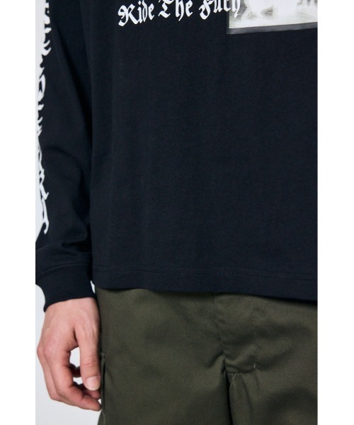 AZUL by moussy(アズールバイマウジー)の「袖ロゴ長袖Tシャツ(Tシャツ/カットソー・メンズ・杢グレー/ブラック/ホワイト・MEDIUM/LARGE)」の13枚目の写真