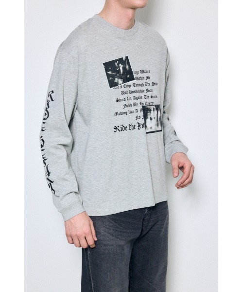 AZUL by moussy(アズールバイマウジー)の「袖ロゴ長袖Tシャツ(Tシャツ/カットソー・メンズ・杢グレー/ブラック/ホワイト・MEDIUM/LARGE)」の14枚目の写真