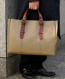 【姫路レザー】日本製ベルトハンドルビジネストートバッグ(M)