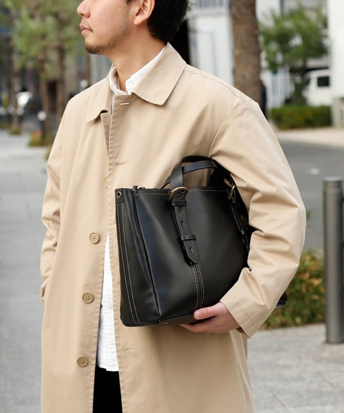 VitaFelice（ヴィータフェリーチェ）の「【姫路レザー】日本製ベルトハンドルビジネストートバッグ（M）（ビジネスバッグ・メンズ・ブラウン系/ブラック・FREE）」の5枚目の写真