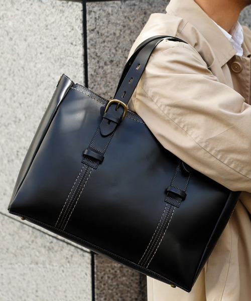 VitaFelice（ヴィータフェリーチェ）の「【姫路レザー】日本製ベルトハンドルビジネストートバッグ（M）（ビジネスバッグ・メンズ・ブラウン系/ブラック・FREE）」の7枚目の写真