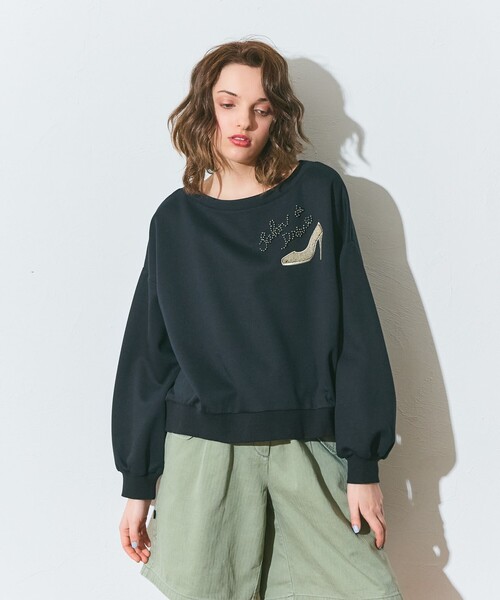 GRACE CLASS(グレースクラス)の「モチーフ刺繍スウェットトップ(Tシャツ/カットソー・レディース・ホワイト/ブラック・36)」の3枚目の写真