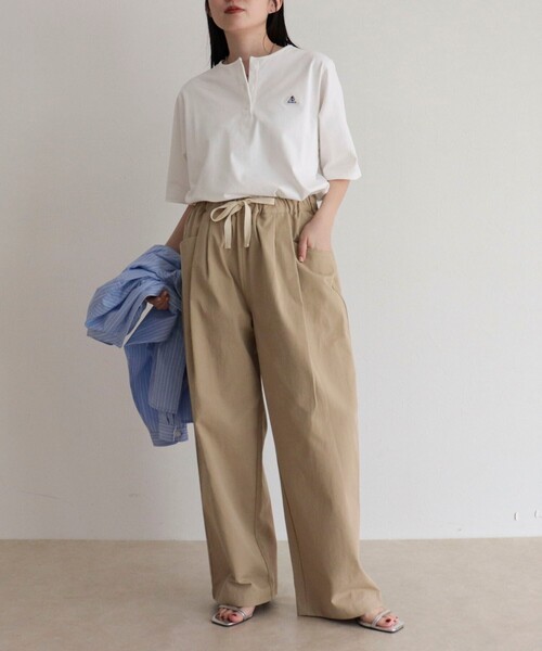 fredy emue（フレディエミュ）の「【GEVACO/ゲバコ】L字ポケットテーパードパンツ（その他パンツ・レディース・カーキ/ブラック/ベージュ・38）」の4枚目の写真