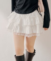 ローウエストティアードレースミニスカート