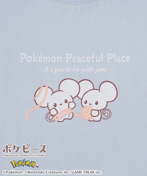 Honeys(ハニーズ)の「【UVカット】ポケピース/ゆるTシャツ(Tシャツ/カットソー・キッズ・サックスブルー/ピンク/ホワイト/スミクロ/オートミール/パープル・M/LL/L/150cm/S)」の10枚目の写真