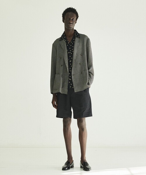 DESIGNWORKS(デザインワークス)の「カラミミックスイージーダブルジャケット(テーラードジャケット・メンズ・ブラック/グリーン・48/46/44/50)」の3枚目の写真