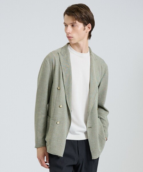 DESIGNWORKS(デザインワークス)の「カラミミックスイージーダブルジャケット(テーラードジャケット・メンズ・ブラック/グリーン・48/46/44/50)」の9枚目の写真