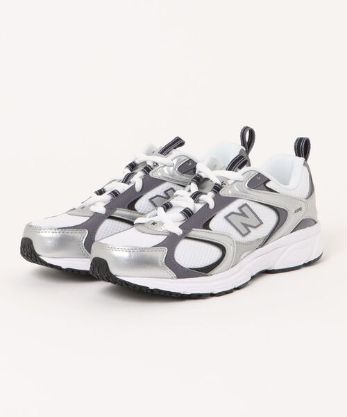 NEW BALANCE(ニューバランス)の「【New Balance】ニューバランス U408 6LR/25M(スニーカー・レディース・ホワイト×グレー/ホワイト×ネイビー・22.5cm/23.0cm/23.5cm/24.0cm/24.5cm/25.0cm/27.5cm/27.0cm/26.5cm/26.0cm/25.5cm/29.0cm/28.0cm)」の1枚目の写真